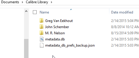 Screenshot of Calibre library