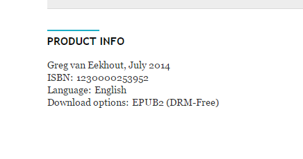 Screenshot of Kobo rights info